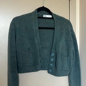 Green Zara cardigan in size S